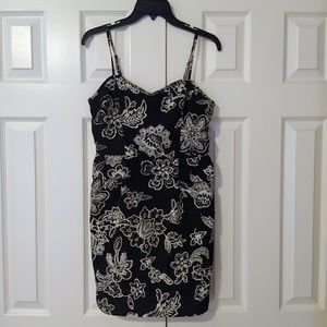 Floral Print Peplum Sleeveless Sweetheart Dress